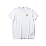 Kawakubo plaloveembroider short-sleeved pure cotton red heart eyes couple t-shirt y star style long sleeves shirt