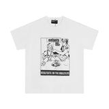 Erd: brooding rich kid - american retro portrait print rock 'n' roll hip-hop pocket oversized short sleeve tee