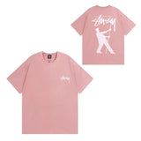 Summer running volume stussy short-sleeved t-shirt dice black eight ice cream comfy basics american couple summer t