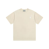 Classic spring/summer white adc heart embroidery short-sleeve t-shirt - minimalist, lightweight, and breathable