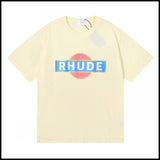 Export wholesale niche american fashion rhu flag floralsprinting double yarn pure cottoncasualloose couple short-sleeved t