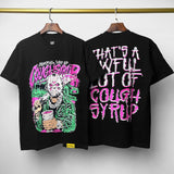 Cough syrup short-sleeved high-quality pure cotton round neck t-shirt fashionprinting breathable short-sleeved summer