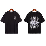 Cross-border wholesale correct version am splash ink flow paint camouflage starry sky graffiti letter short-sleeved high street couple t