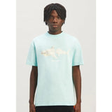 Summer trendy short-sleeve tee with back logo print - couple's fashion