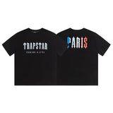 trap gradient letter tiger head short sleeve european and american high street trap star printing t-shirt loose s