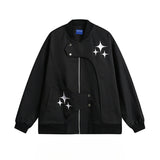 Unisex Baseball Jersey Star Embroidered Flight Jacket
