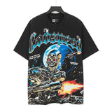 high version gods short sleeve heavy weight washed fog high street skull pure cottonprinting round
