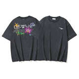 Spring/summer ow splatter graffiti arrow graphic crewneck short sleeve tee