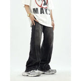 Unisex Jeans American Vintage Loose Design Splicing Jeans