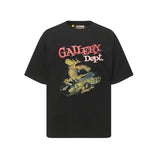 Gallery european and american couple wear plus size fried color washed short-sleeved t-shirt youth tee