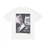 jean snowman printing short sleeve t-shirt christmas co couple outfit
