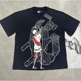 high version gods short sleeve heavy weight washed fog high street skull pure cottonprinting round