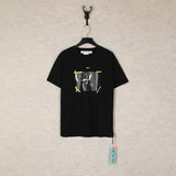 【eu size】authentic off-white print watercolor splatter gradient arrow graffiti ow short sleeve couple tee