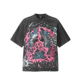 Cross-border wholesale basketball star series short-sleeved tee james star portrait heavy industry washed couple wide