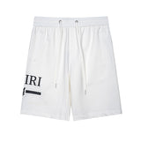 Wholesale amri splatter paint letter logo short sleeve t-shirt couple outfit high quality pure cotton shorts set