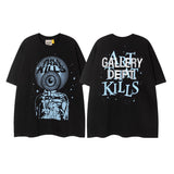 Export american retrog@llery short-sleeved t-shirt boys ins high street loose couple half-sleeved women d