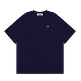 Correct version star kawakubo pla heartembroider short-sleeved pure cotton red heart peach couple t-shirt y