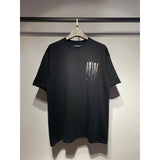 [gram] am peace dove flowing paint graffiti letter starry sky classic logo printing short sleeve couple t-shirt