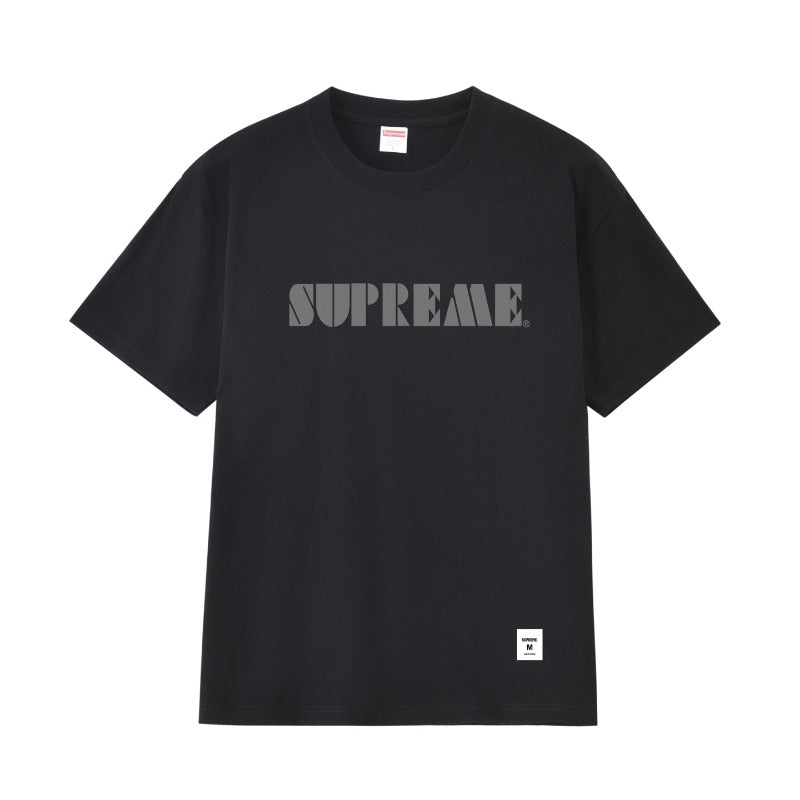 Wholesale export sup streetwear letter print 100% cotton t-shirt - relaxed fit, crew neck, short sleeve