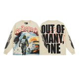 Cross-border wholesale american trend skull metal rock band robot bottom shirt pure cotton looselong sleevest