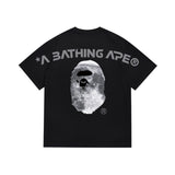 Early spring/summer camo ape head collaboration - little monkey logo print short sleeve couple's trendy tee