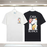 Casablanca spring/summer dreamland: starry castle casa letter logo short sleeve couple's tee