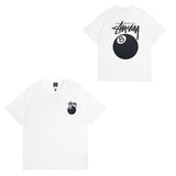 Summer running volume stussy short-sleeved t-shirt dice black eight ice cream comfy basics american couple summer t