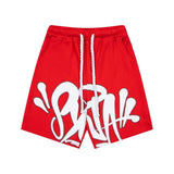 Synaworld american streetwear hip-hop foam print short sleeve sports five-point shorts casual t-shirt set dr