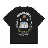 casa casablanca short-sleeved fantasy door letter logo printingstylish round neck short-sleeved t-shirt
