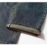 Unisex Jeans Retro Blue Wide Leg Jeans Men's Loose Straight Pants