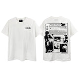 Erd melancholic rich second generation short-sleeved portrait sketch graffiti cross-border new high street loosecasual print