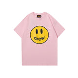 Wholesale drew smiley face short sleeve justin bieber fog trendy high street loose couple t-shirt