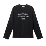 A western washed and distressed old letter printing high street long-sleeved loose couple cross-border t