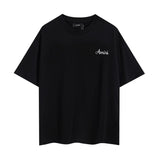 amri washed distressed tiger head number & letter logo short sleeve t-shirt