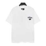 gods short-sleeved heavy weight washed fog high street rock band skull pure cottonprinting t-shirt