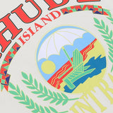 Rhude T Shirts Sunset Beach Pattern Printed Cotton Casual Short Sleeves Men and Women