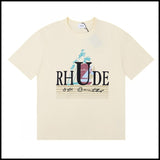 American trend rhu marlboro high definition printing de casual round neck short sleeve t-shirt export wholesale