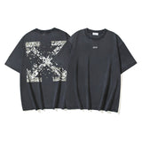 Spring/summer ow splatter graffiti arrow graphic crewneck short sleeve tee