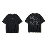 European and american spring/summer ow gradient arrow graphic crew neck short sleeve t-shirt