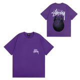 Summer running volume stussy short-sleeved t-shirt dice black eight ice cream comfy basics american couple summer t