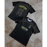 trapstar gradient color athletic short-sleeve basketball jersey football jersey t-shirt mesh breathable training top for export