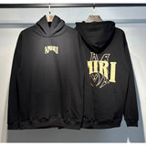 Amri splash ink flowing paint starry sky crack letter logo unicorn arm hoodie sweatshirt couple wear long sleeves