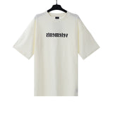 Vtm letter american style no photo printing loose washed distressed short sleeve t-shirt couple outfit