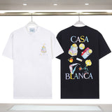 Casablanca spring/summer dreamland: starry castle casa letter logo short sleeve couple's tee