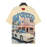 High version gods short sleeve heavy weight washed fog high street rock band skull pure cottonprinting round