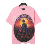 High version gods short sleeve heavy weight washed fog high street rock band skull pure cottonprinting round