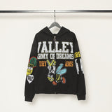 American valley washed distressed printing short-sleeved t-shirt valeforever hoodie sweatshirt long
