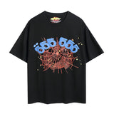 Spder hip hop singer young thug foam letter couple t-shirt pink short