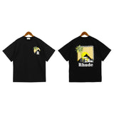 American rhu co-branded marlboro f formula traffic jam coconut tree sunset logo short-sleeved couple t
