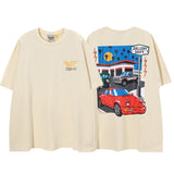 Export american retrog@llery short-sleeved t-shirt boys ins high street loose couple half-sleeved women d